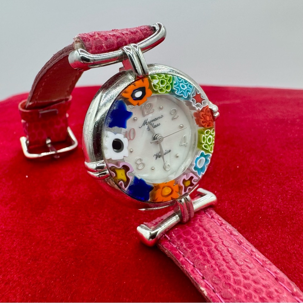 Vintage Murano Glass Millefiori Women’s Quartz Watch Italian Art Glass Dial